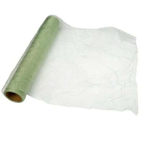 RUNNER ORGANZA CRUSHED CM30x5MT VERDE SALVIA